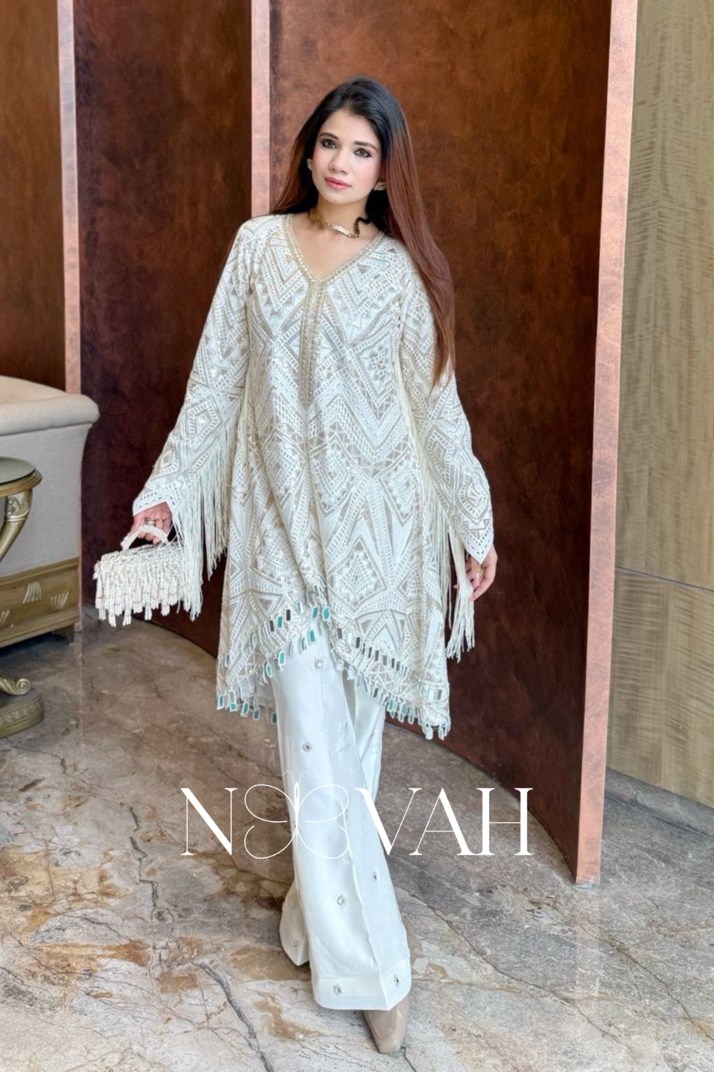 Cutwork embellished cord set