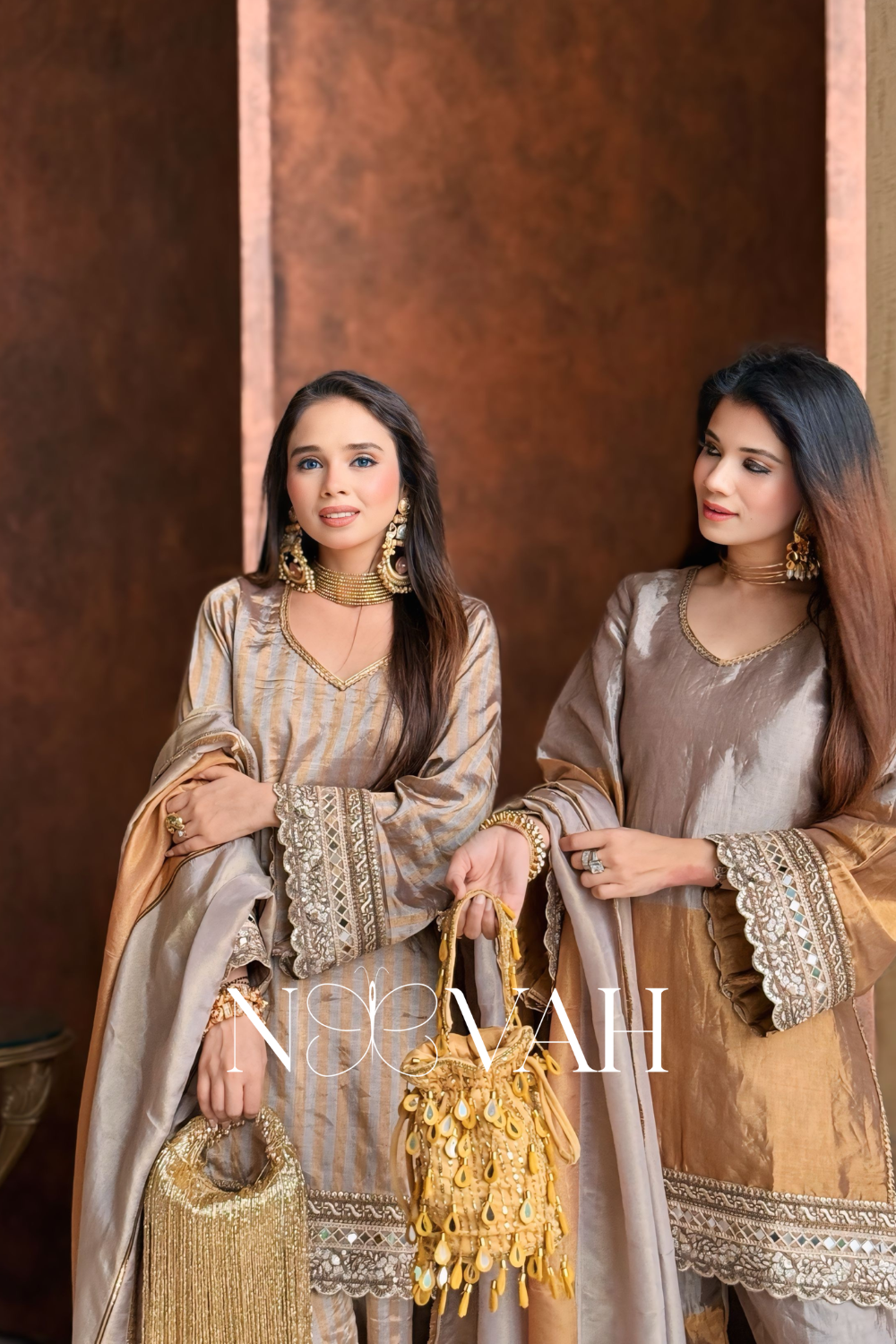 Pure tissue silk embriodered suit