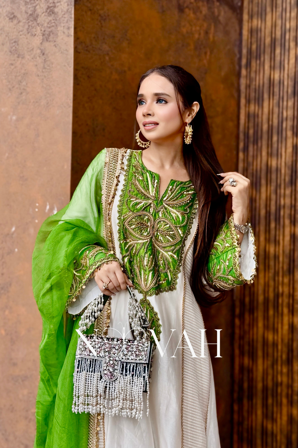 Pure silk chanderi hand embriodered