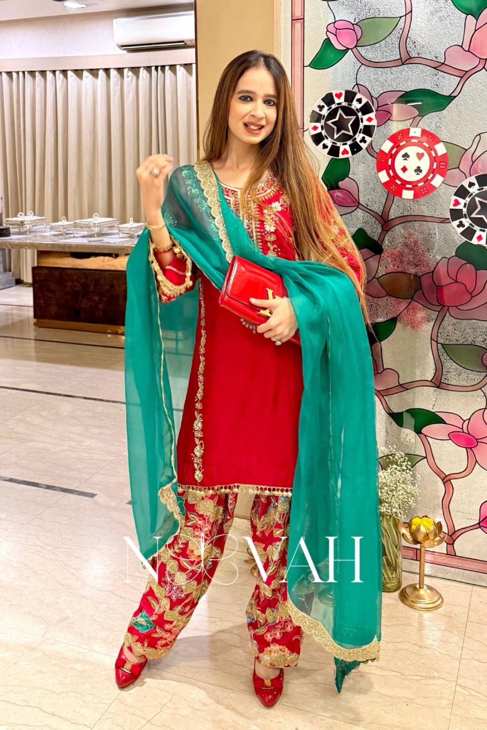 Pure silk hand embriodery with print