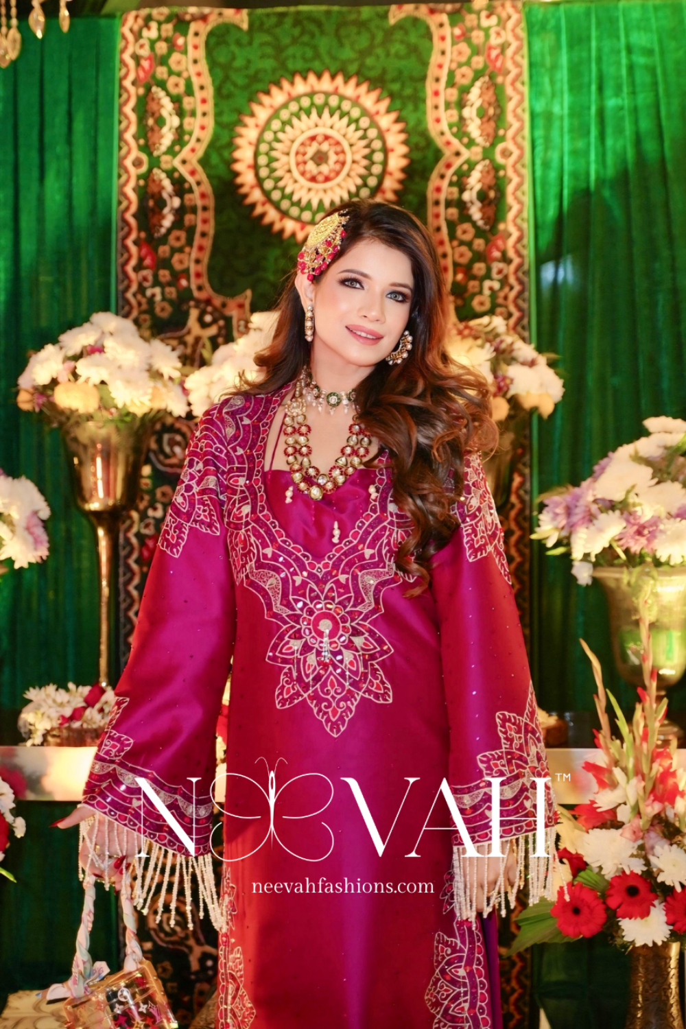 Silk kaaftaan embroidery