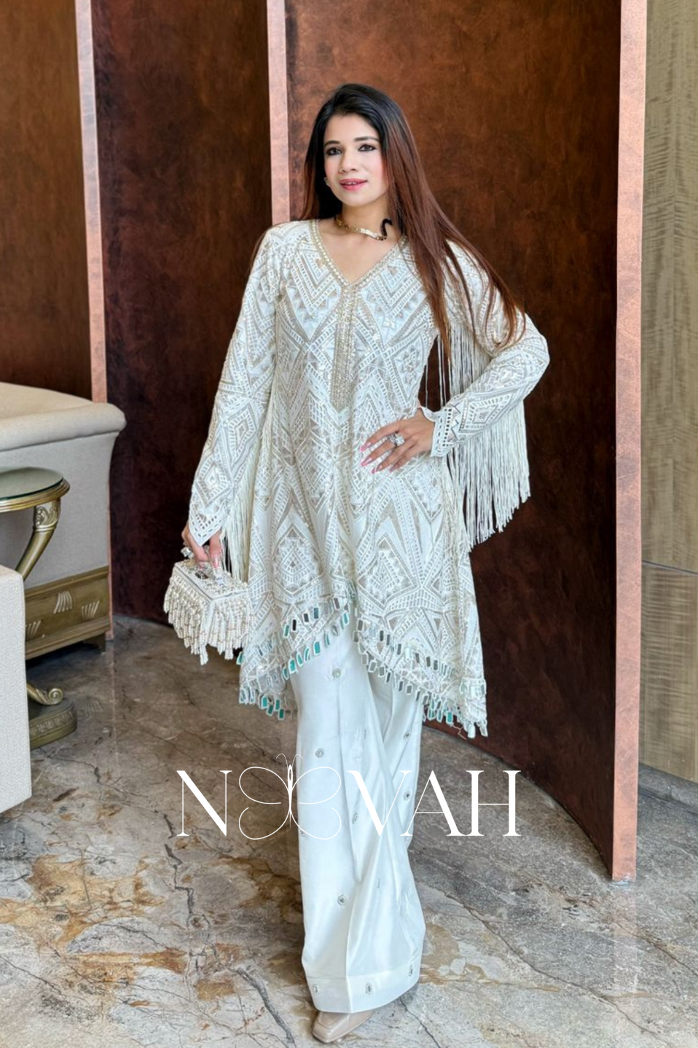 Cutwork embellished cord set