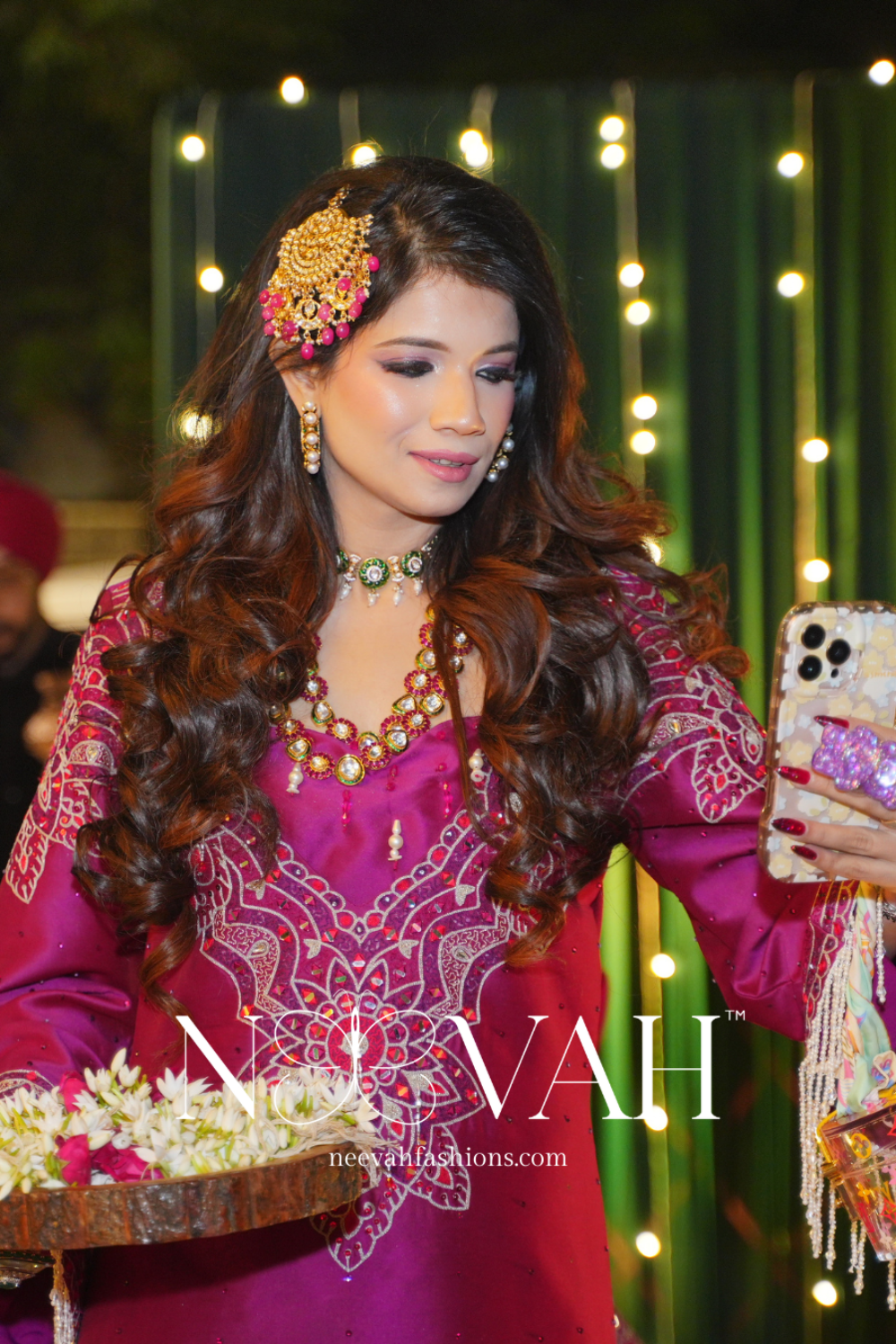 Silk kaaftaan embroidery