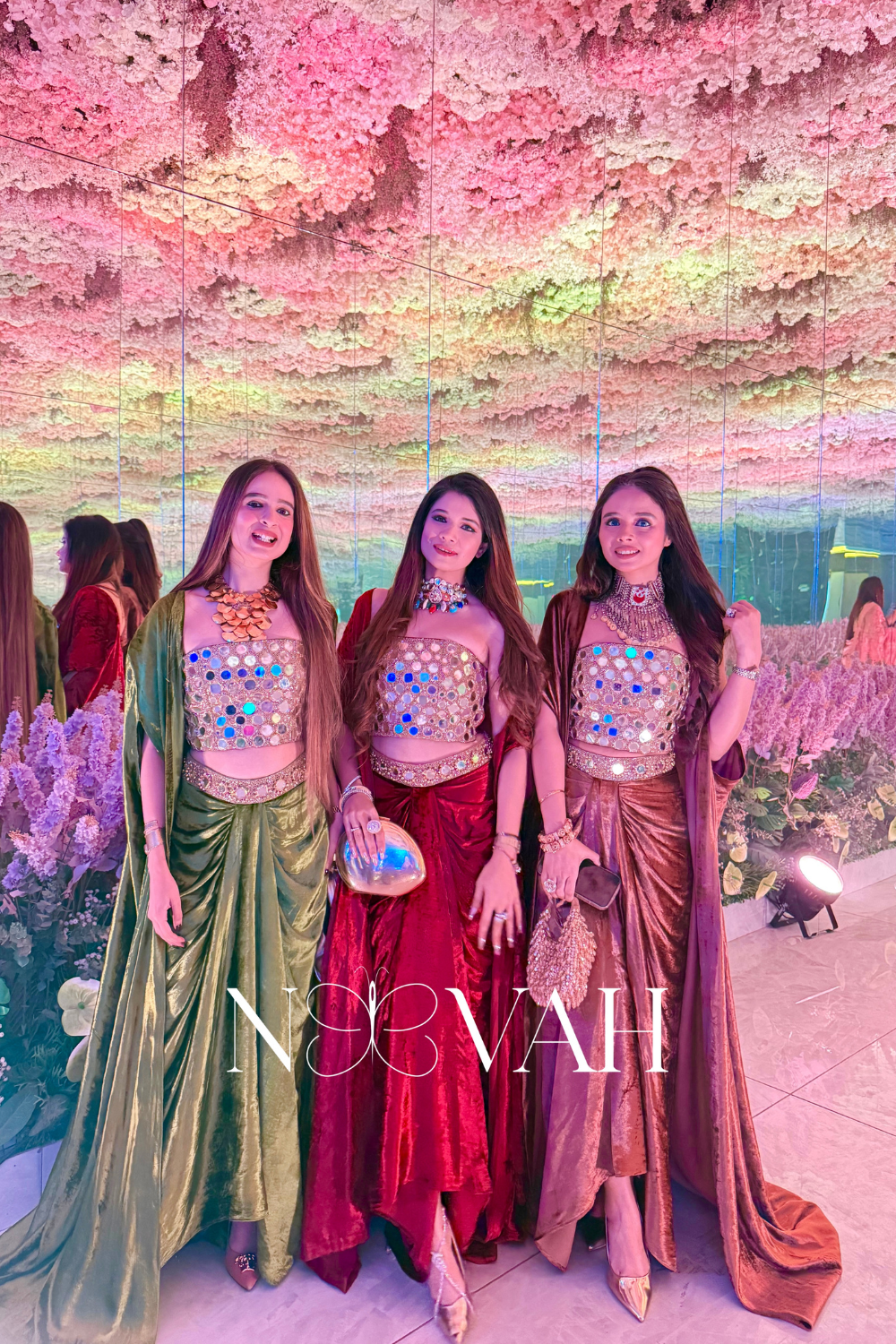 Pure velvet 3 pc cape drape and corset all glass work