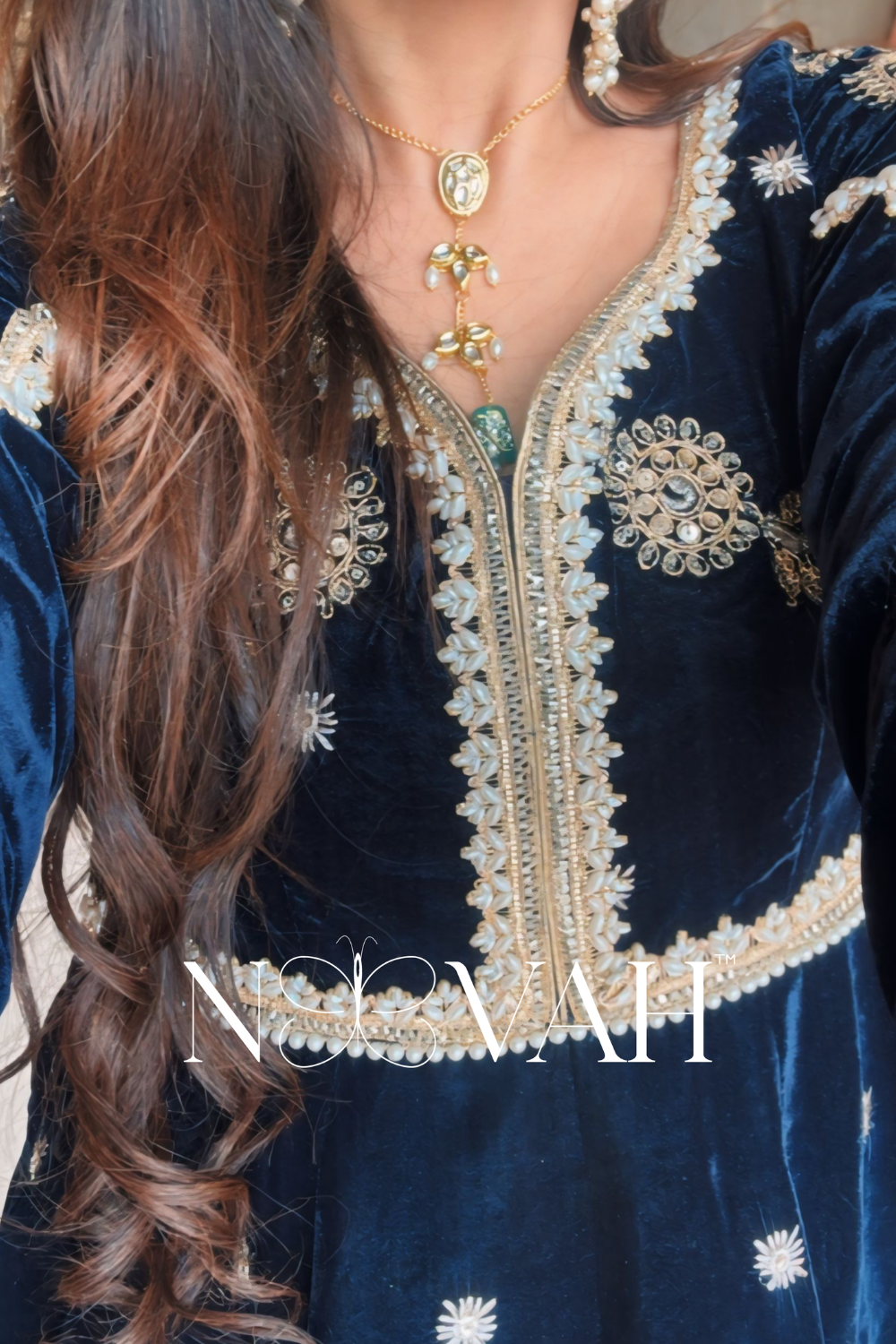 Velvet 3 pc suit with dupatta all embriodered