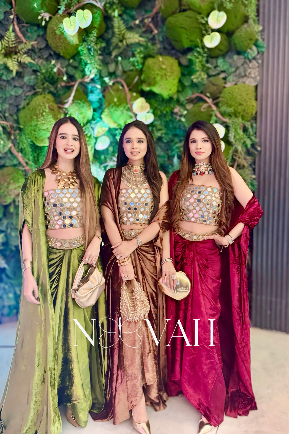 Pure velvet 3 pc cape drape and corset all glass work