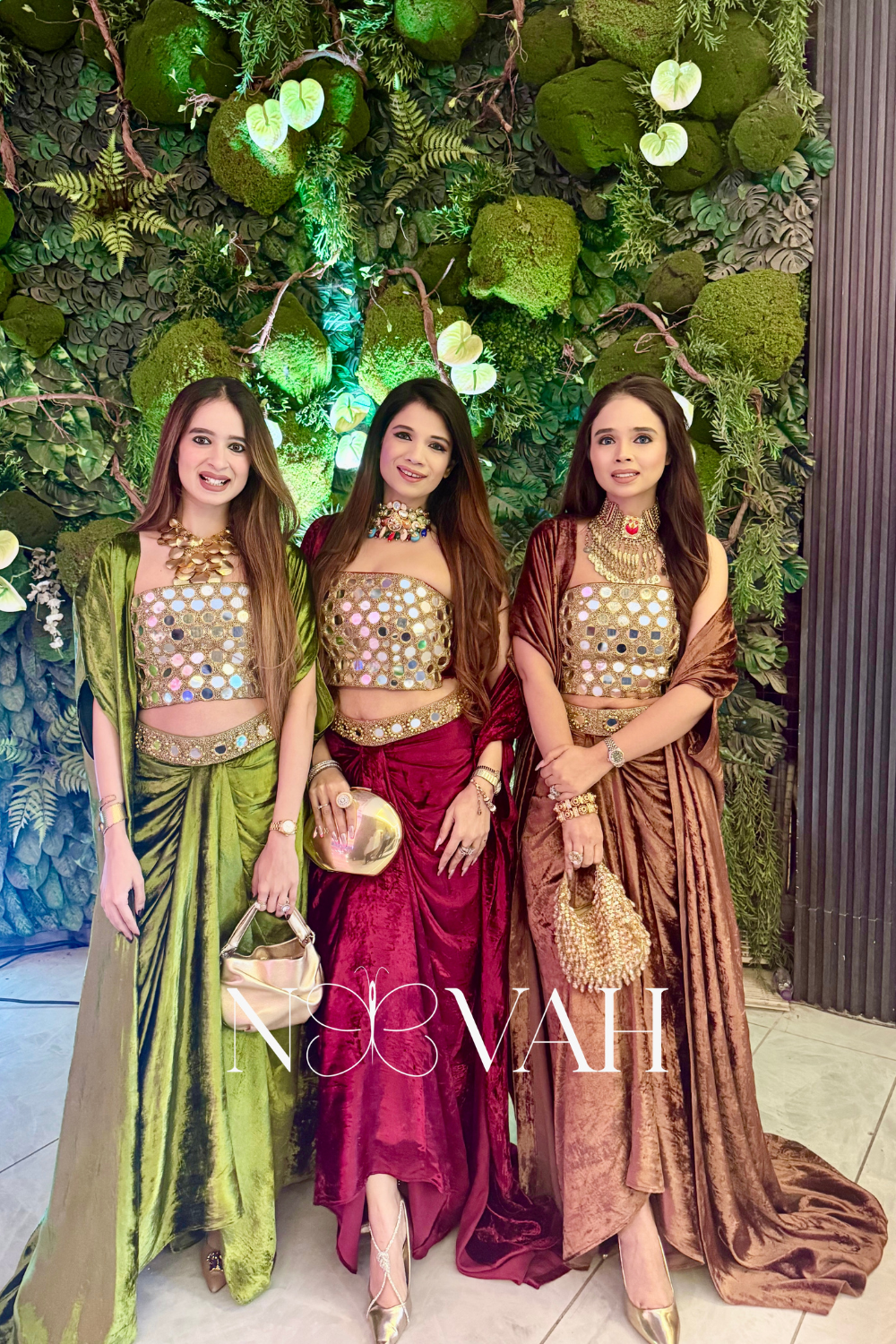 Pure velvet 3 pc cape drape and corset all glass work