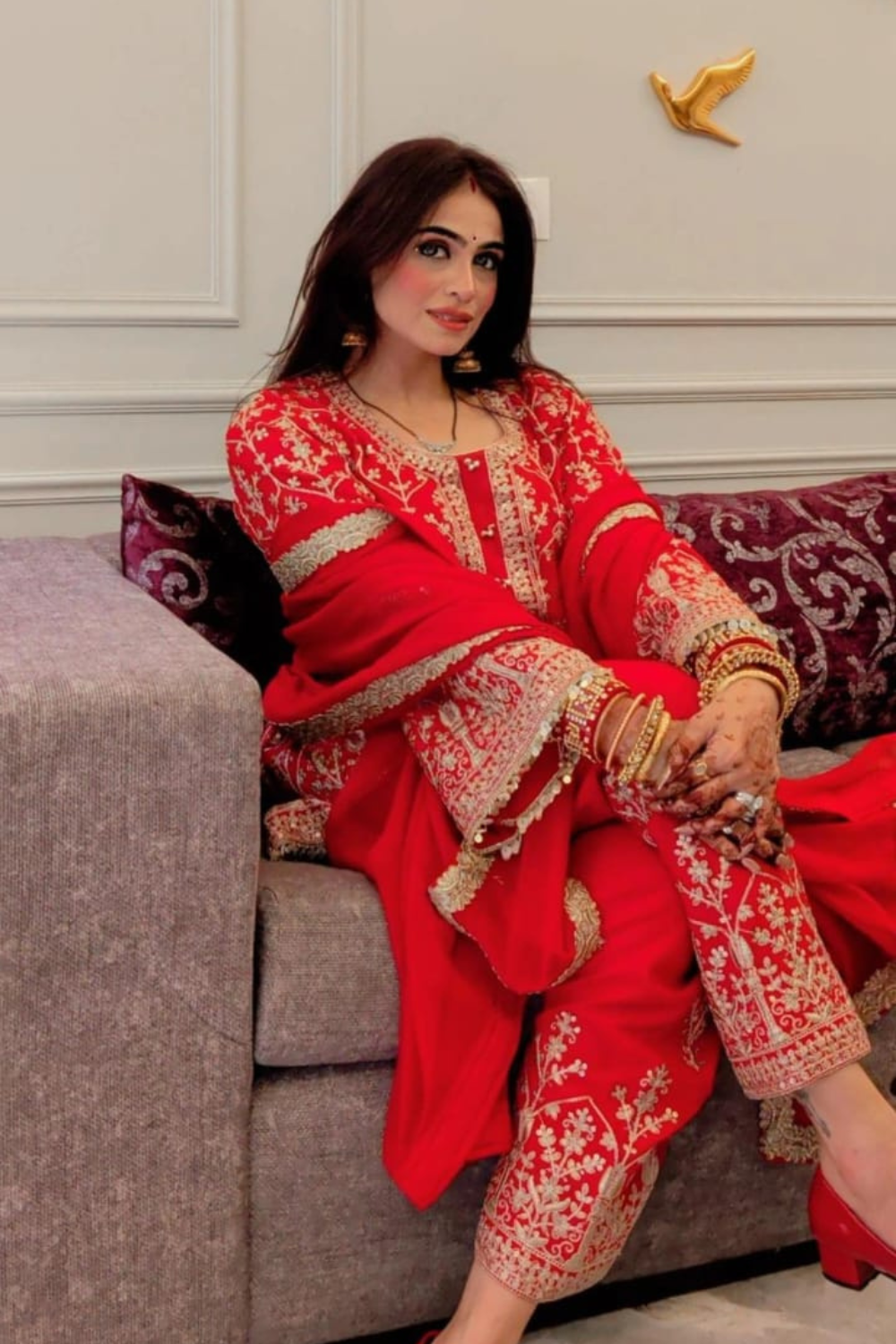 Zari and sequin cordset