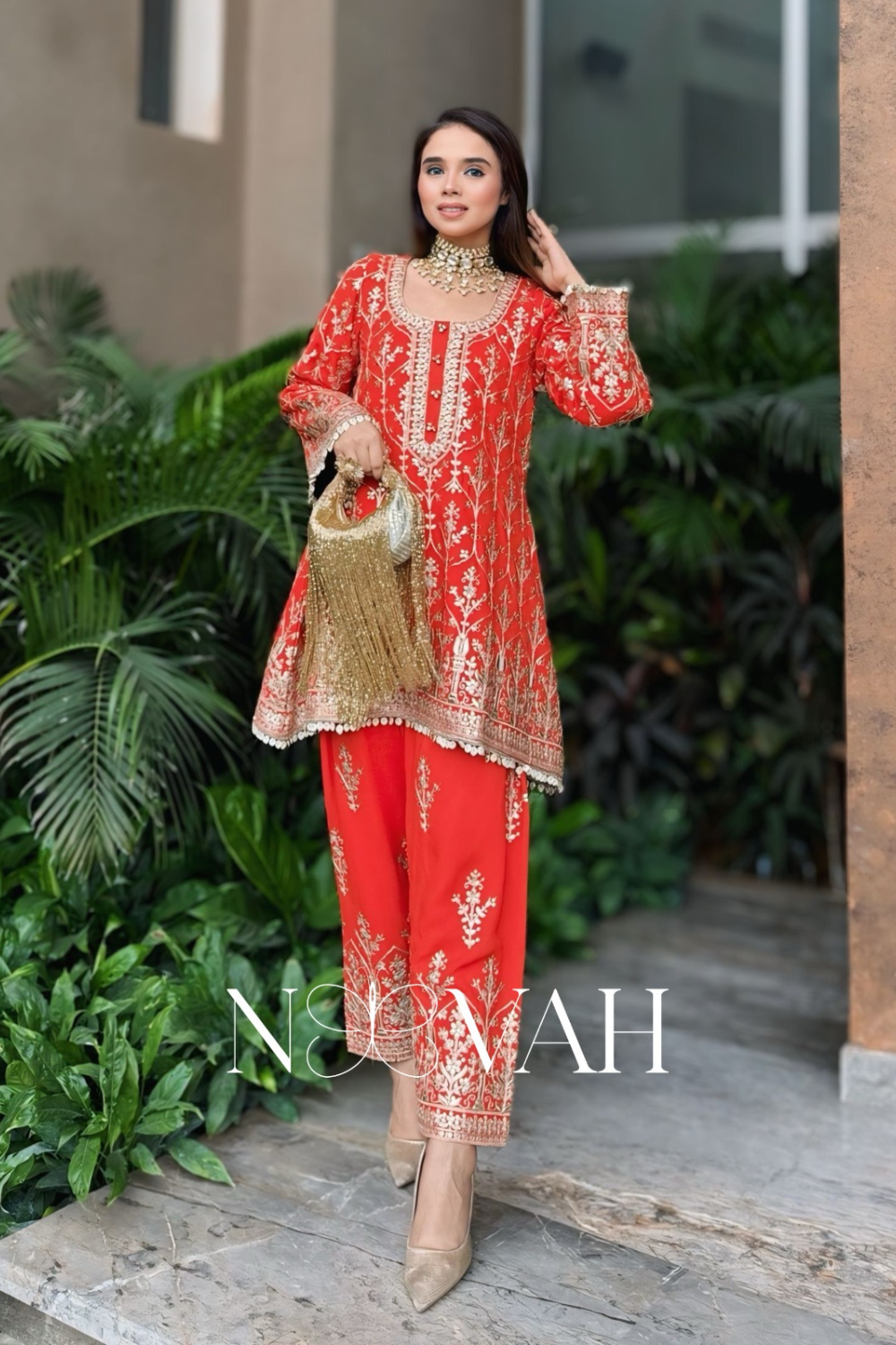 Zari and sequin cordset