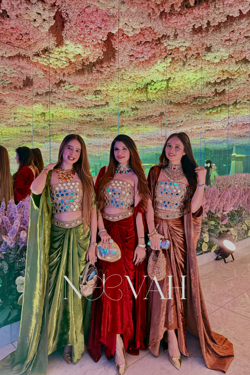 Pure velvet 3 pc cape drape and corset all glass work