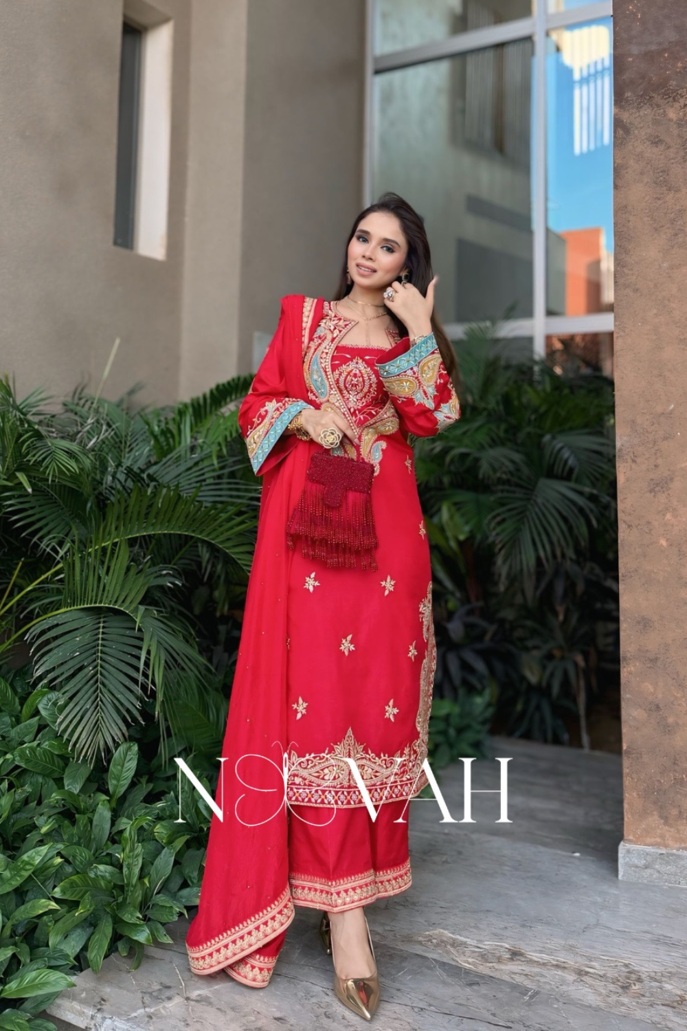 Pure silk 4 pc embriodery suit