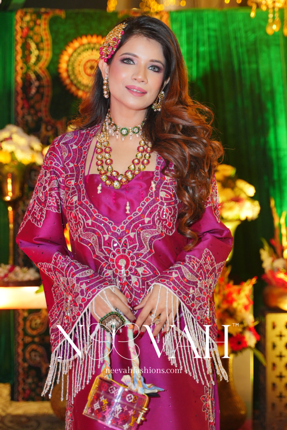 Silk kaaftaan embroidery