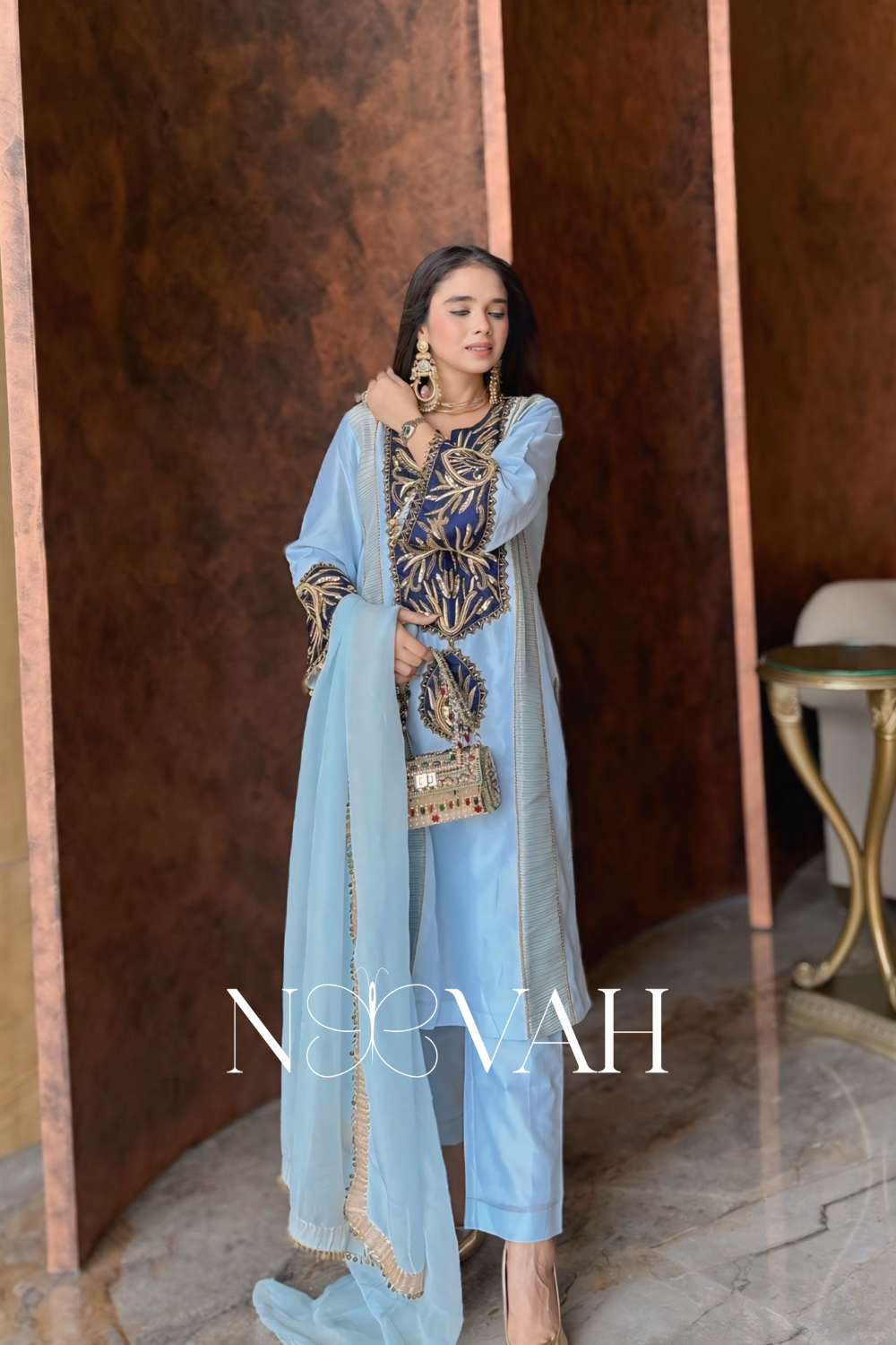 Pure silk chanderi hand embriodered