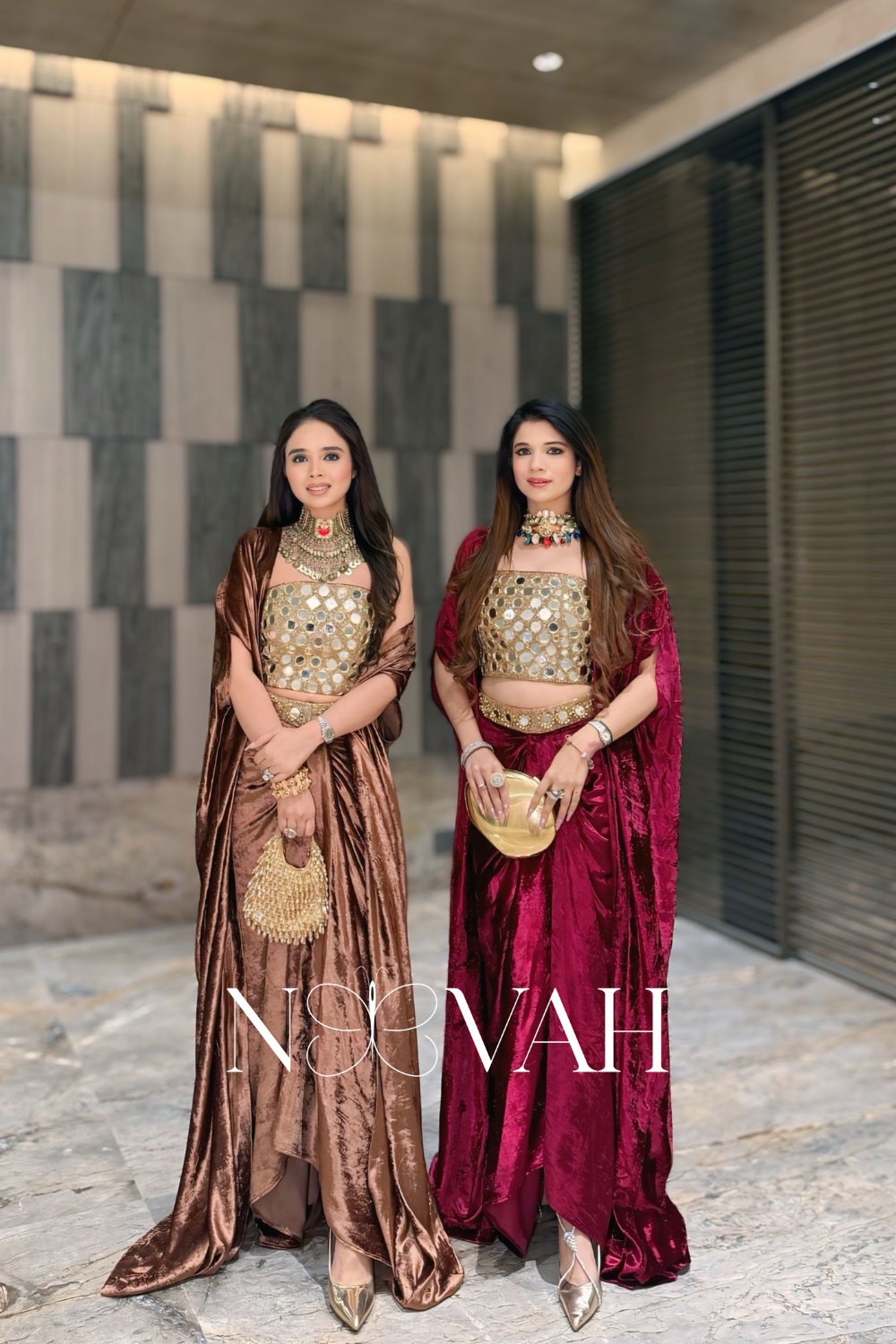 Pure velvet 3 pc cape drape and corset all glass work