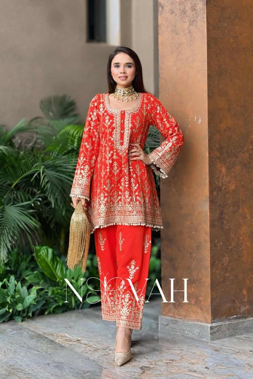 Zari and sequin cordset