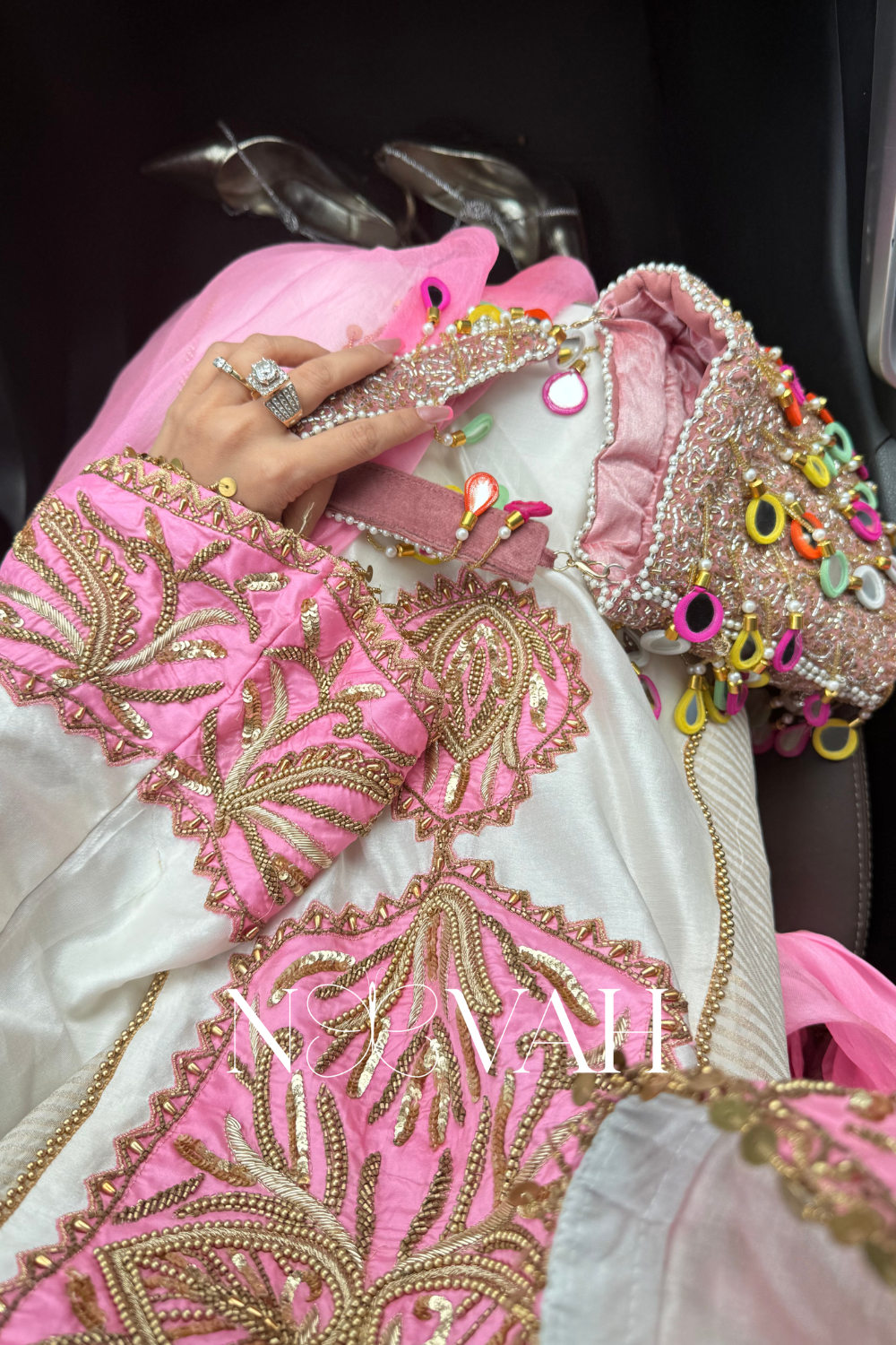 Pure silk chanderi hand embriodered