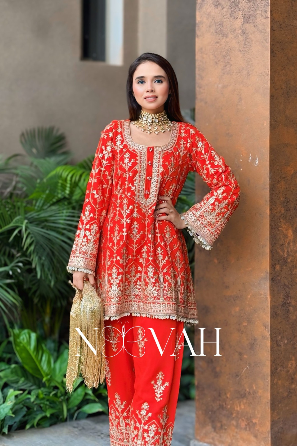 Zari and sequin cordset