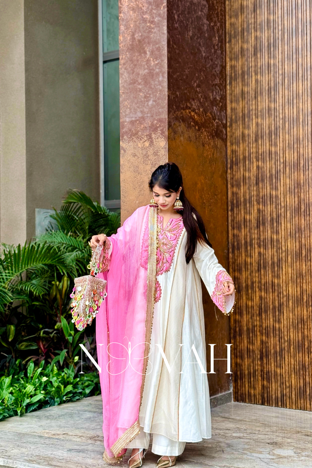 Pure silk chanderi hand embriodered