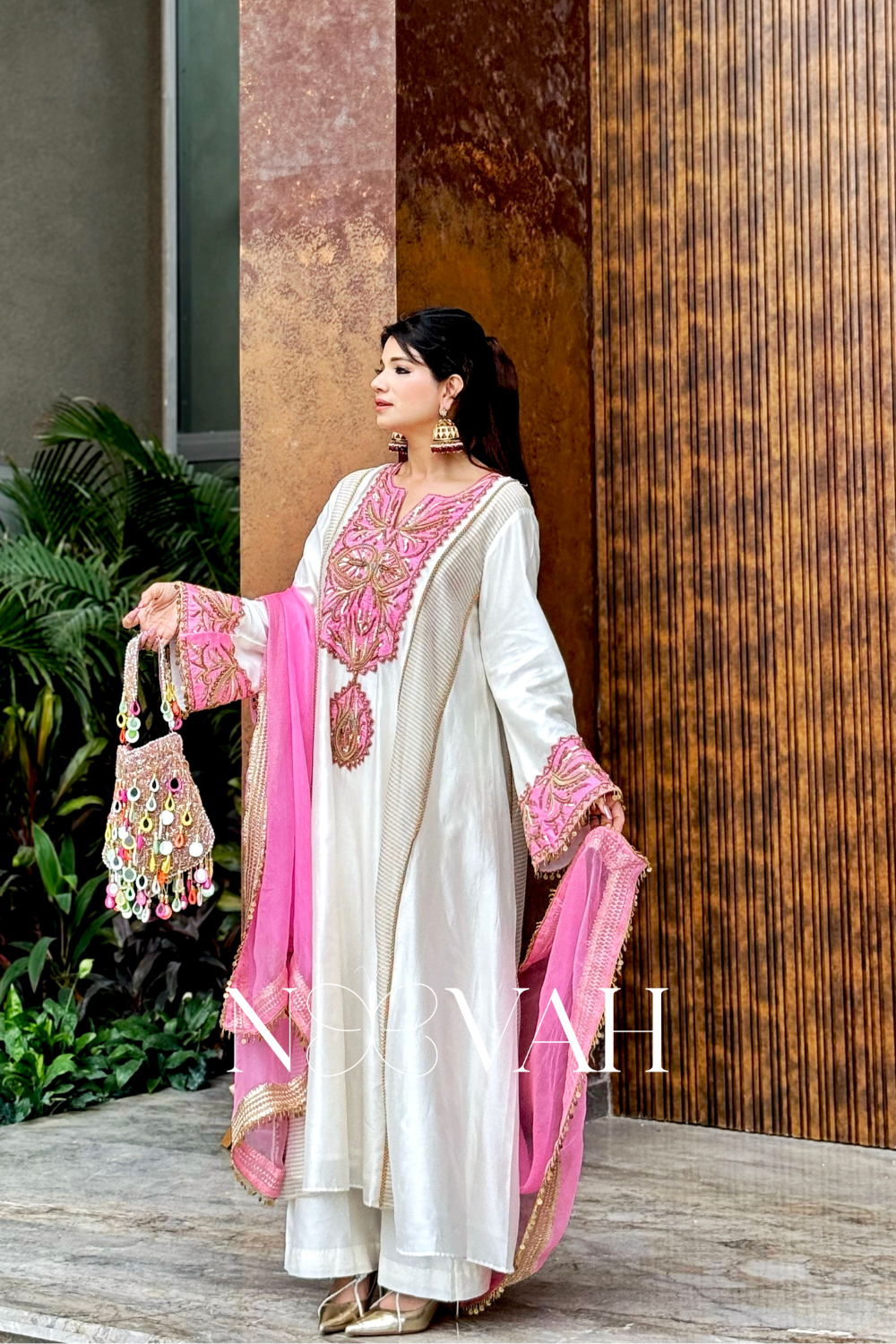 Pure silk chanderi hand embriodered