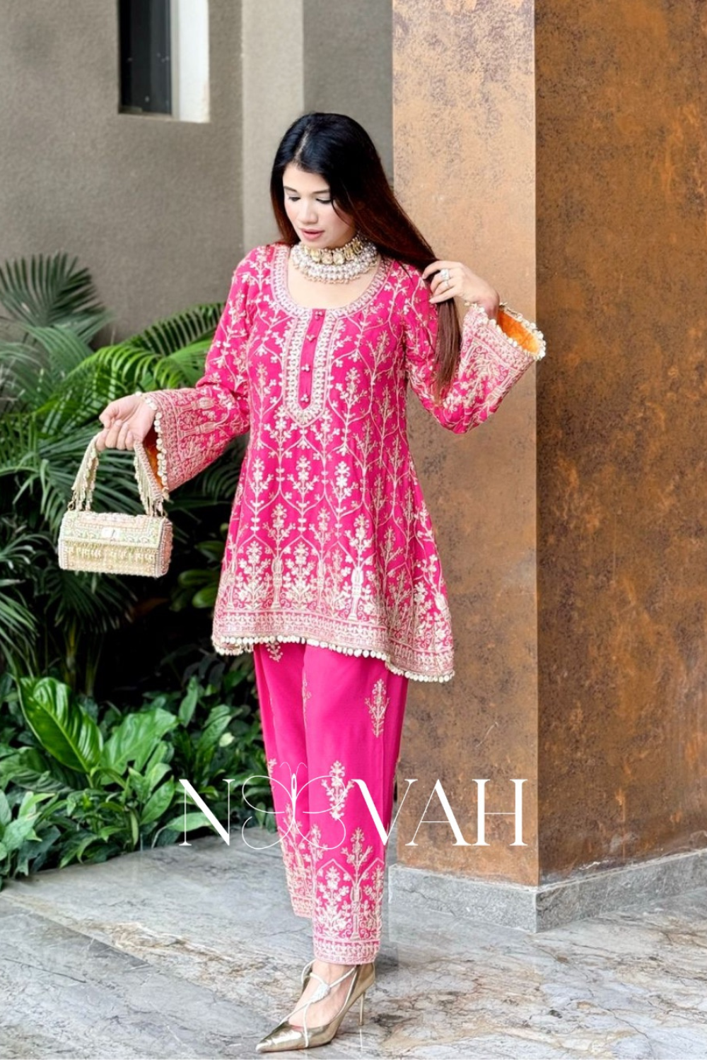 Zari and sequin cordset